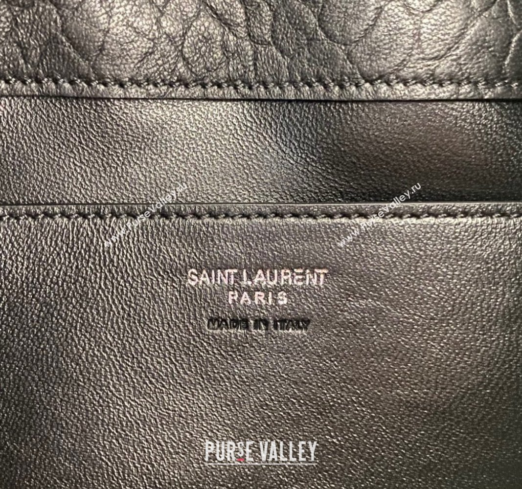 Saint Laurent Cassandre Envelope Messenger Bag in Black Embossed Lambskin 2024 801490 (nana-241031026)