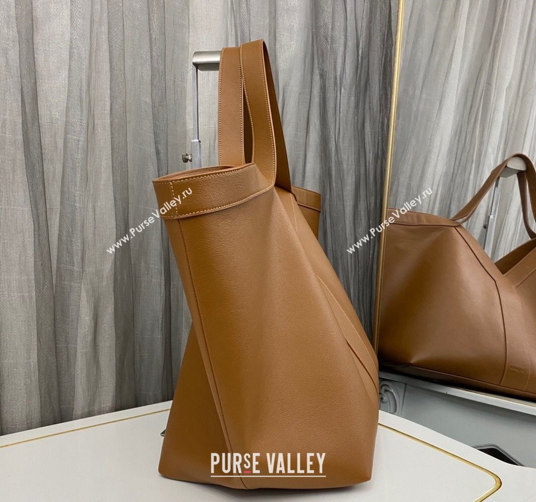 Saint Laurent WHY Tote Bag in Brown Leather 2024 817602 (nana-241031023)