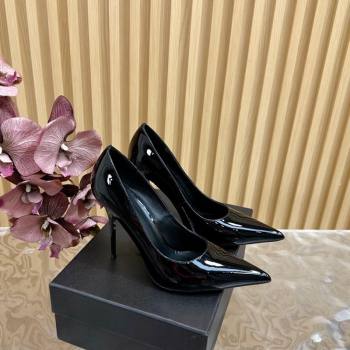 Saint Laurent Norma High Heel Pumps 10.5cm in Patent Leather Black 2024 (SS-241116016)