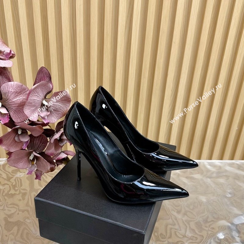 Saint Laurent Norma High Heel Pumps 10.5cm in Patent Leather Black 2024 (SS-241116016)