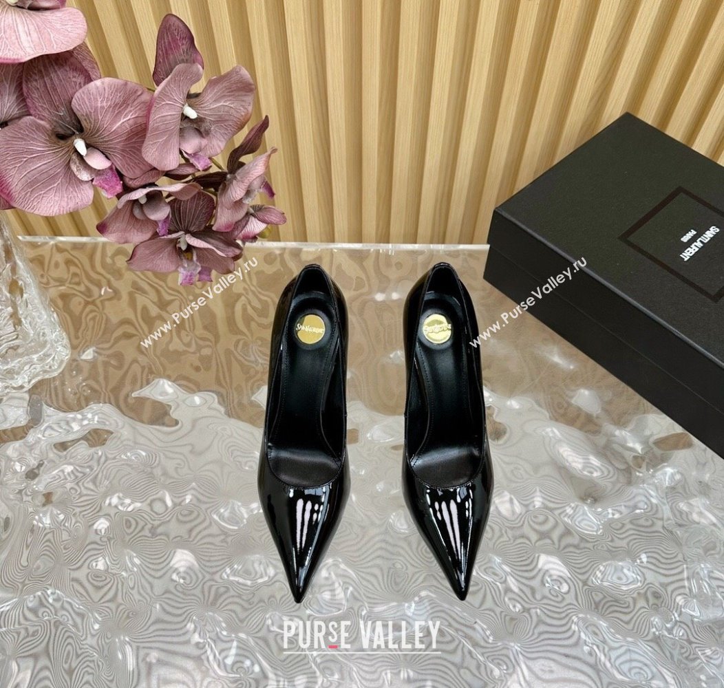 Saint Laurent Norma High Heel Pumps 10.5cm in Patent Leather Black 2024 (SS-241116016)