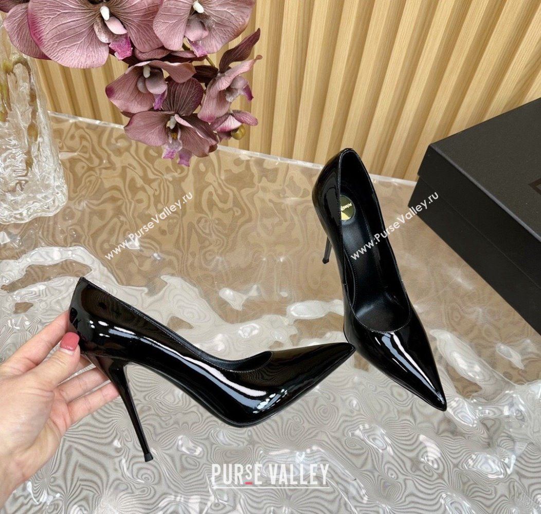 Saint Laurent Norma High Heel Pumps 10.5cm in Patent Leather Black 2024 (SS-241116016)