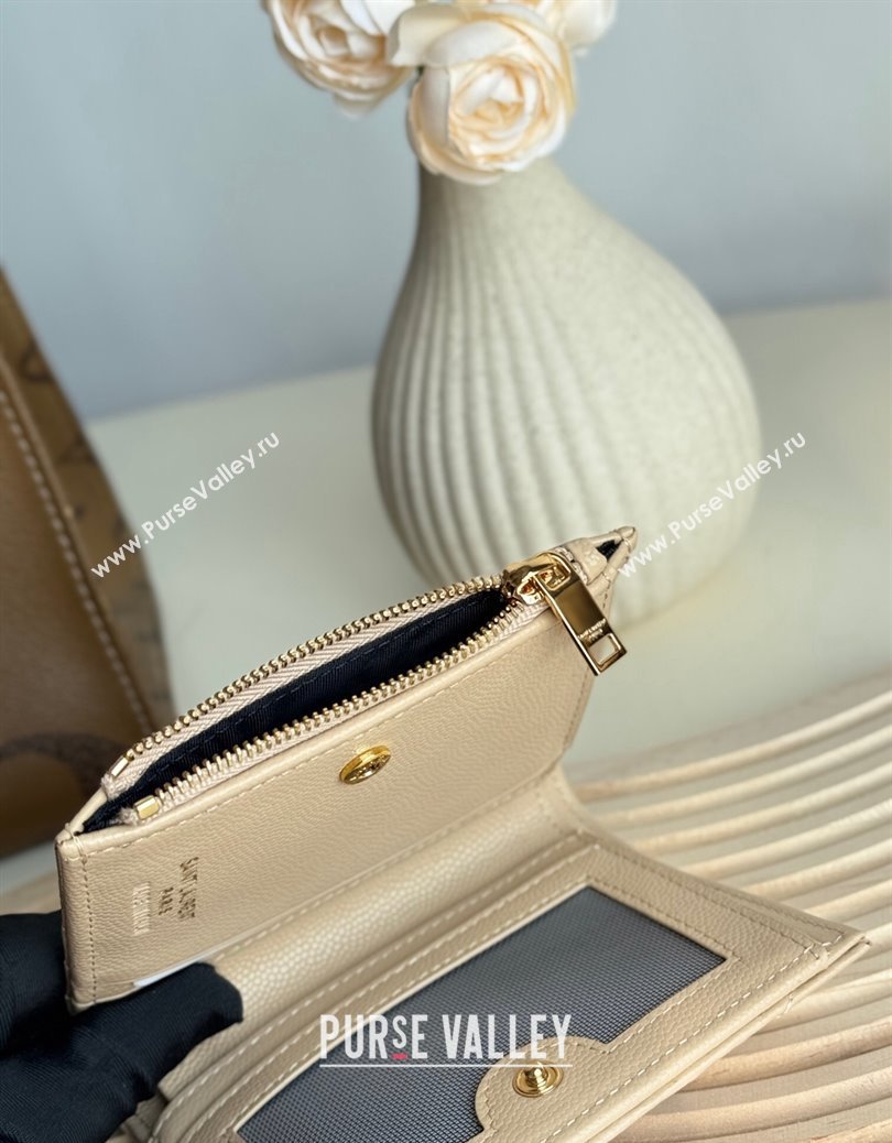 Saint Laurent Fold Wallet in Grained Leather 517045 Beige 2024 (YY-241218095)