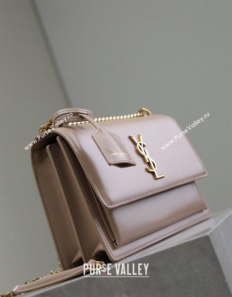 Saint Laurent Sunset Medium Bag in Box Leather 442906 Powder Pink 2024 (YY-241217115)