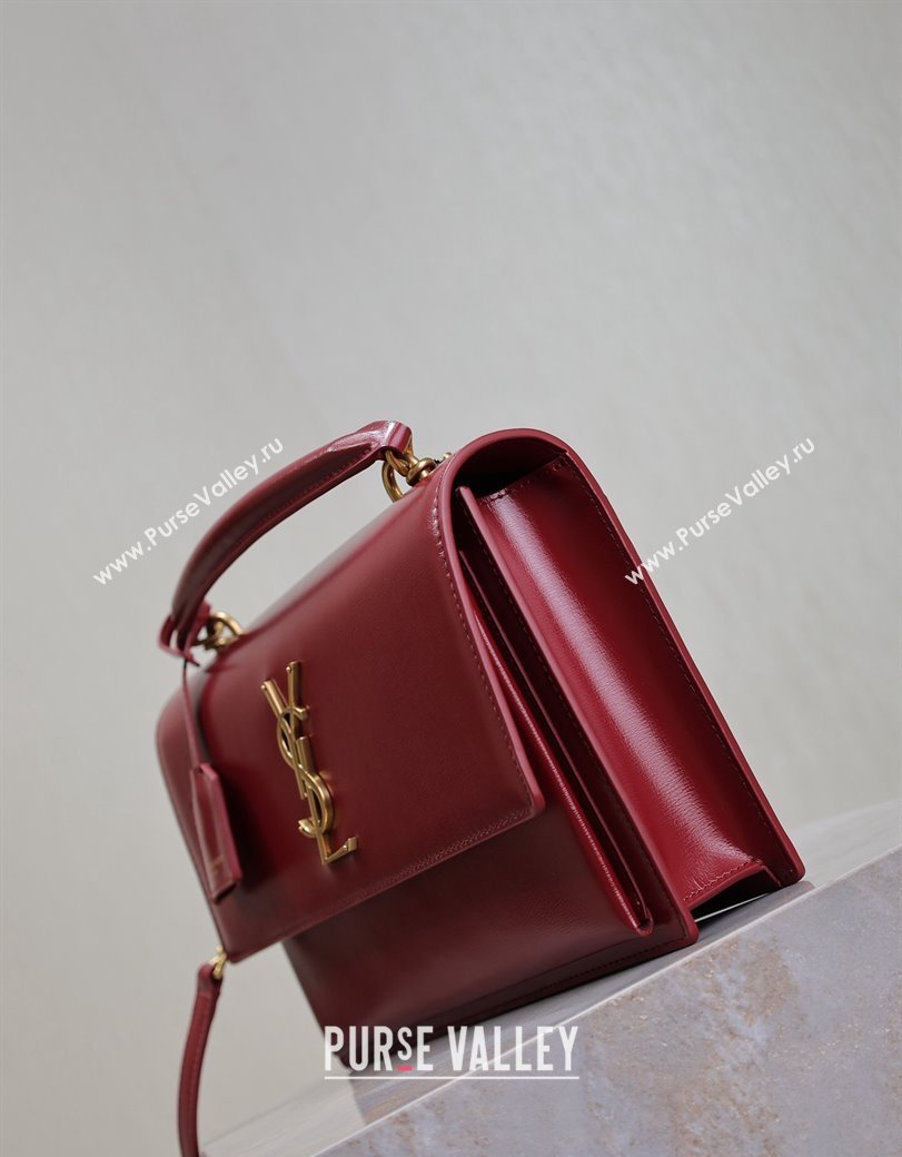 Saint Laurent Medium Sunset Top Handle Bag in Smooth Leather 634723 Red 2024 (YY-241218004)