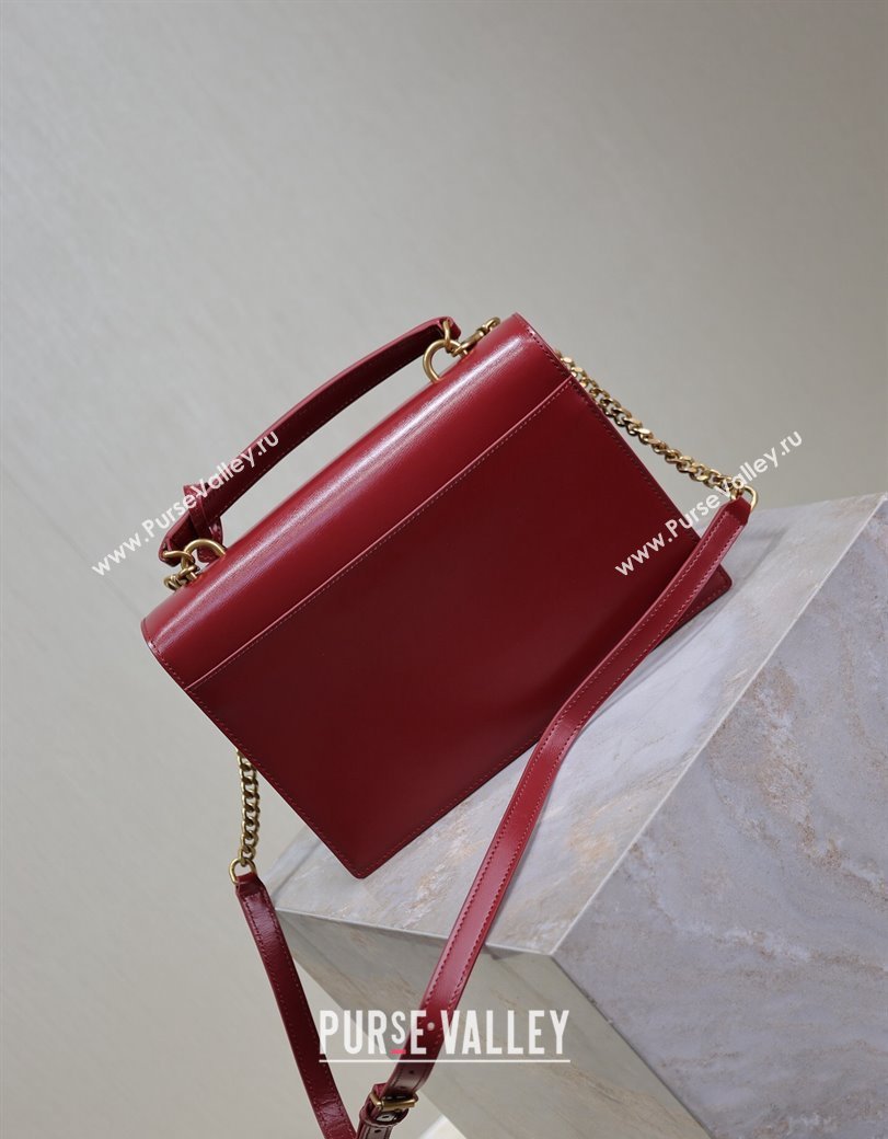 Saint Laurent Medium Sunset Top Handle Bag in Smooth Leather 634723 Red 2024 (YY-241218004)