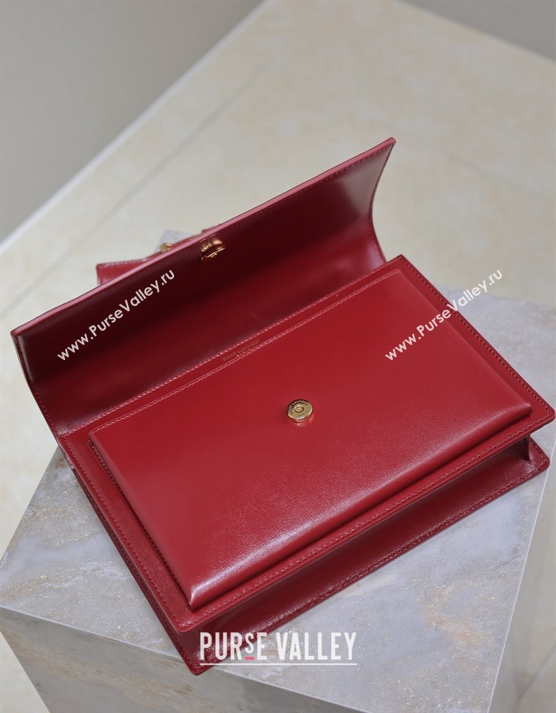 Saint Laurent Medium Sunset Top Handle Bag in Smooth Leather 634723 Red 2024 (YY-241218004)