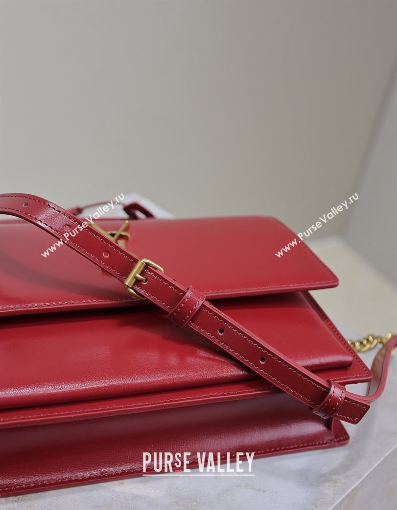 Saint Laurent Medium Sunset Top Handle Bag in Smooth Leather 634723 Red 2024 (YY-241218004)