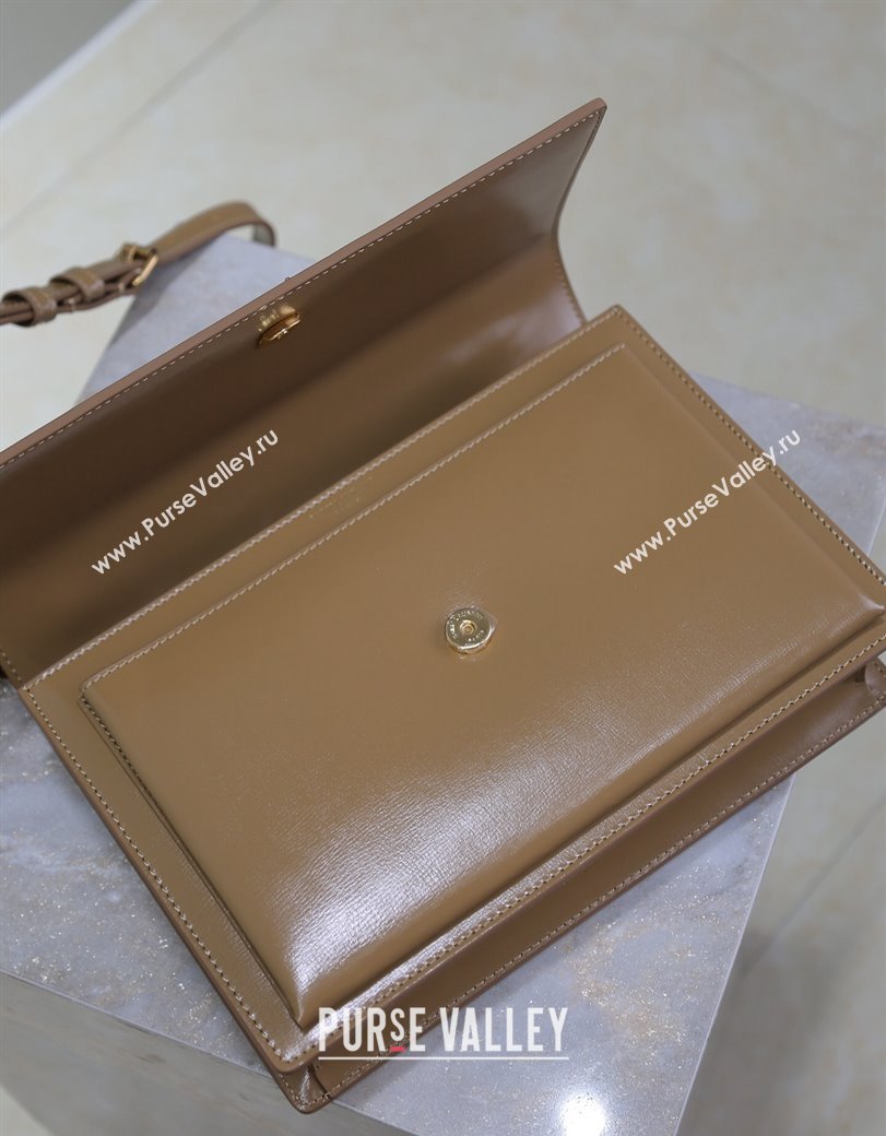 Saint Laurent Medium Sunset Top Handle Bag in Smooth Leather 634723 Milk Tea Beige 2024 (YY-241218005)