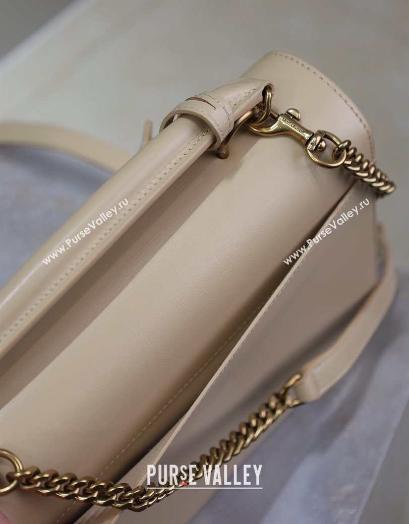 Saint Laurent Medium Sunset Top Handle Bag in Smooth Leather 634723 Beige/Gold 2024 (YY-241218007)