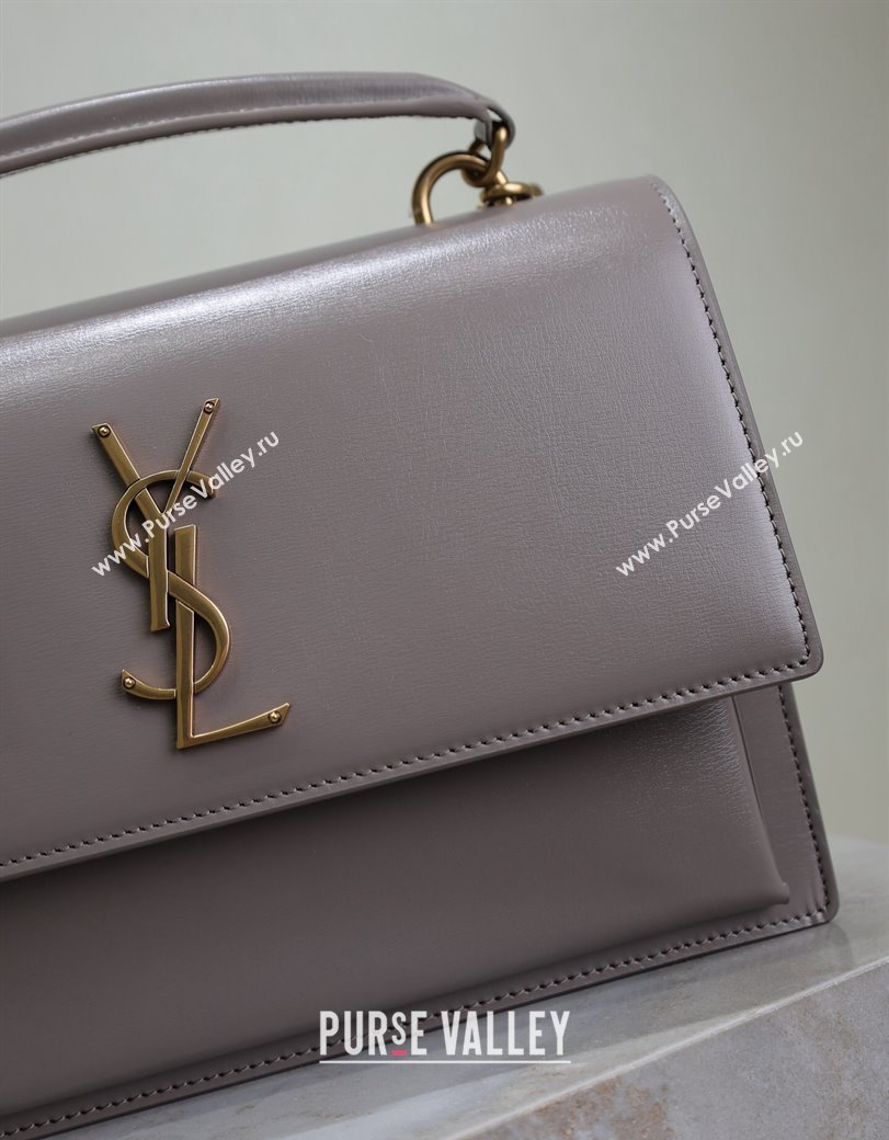 Saint Laurent Medium Sunset Top Handle Bag in Smooth Leather 634723 Grey 2024 (YY-241218008)