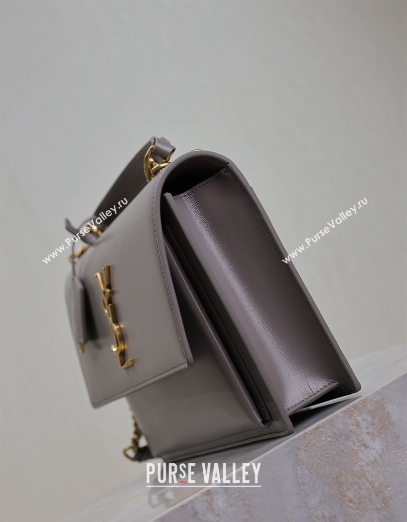 Saint Laurent Medium Sunset Top Handle Bag in Smooth Leather 634723 Grey 2024 (YY-241218008)