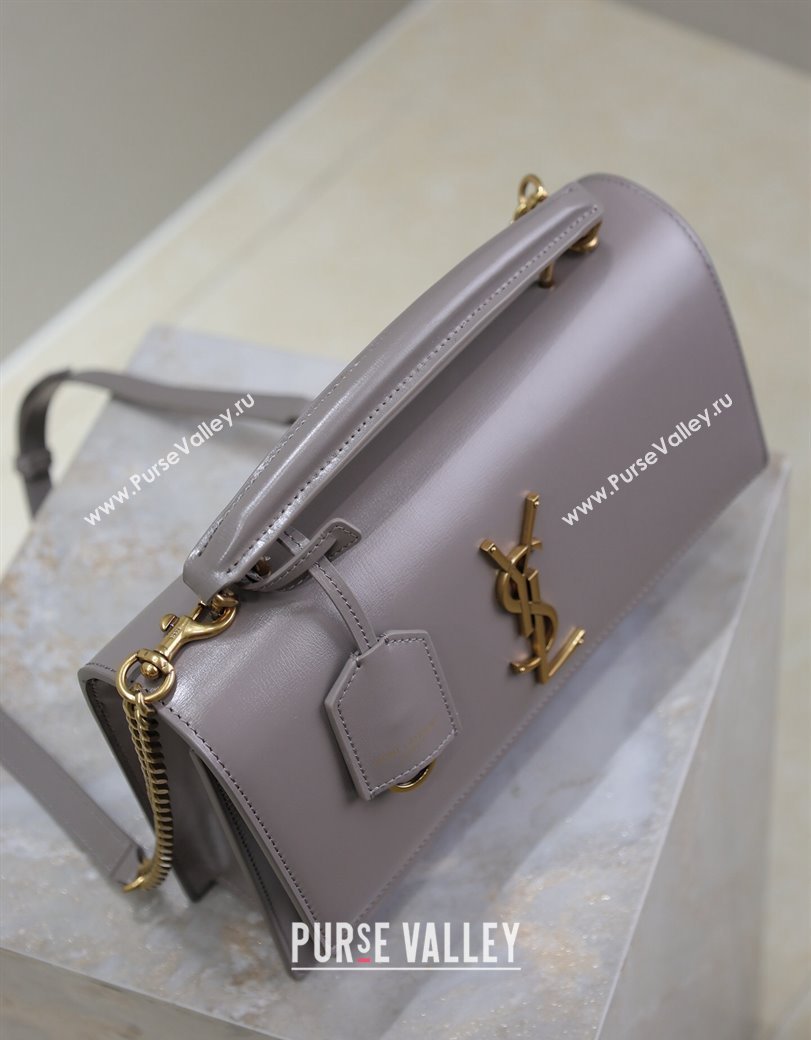 Saint Laurent Medium Sunset Top Handle Bag in Smooth Leather 634723 Grey 2024 (YY-241218008)