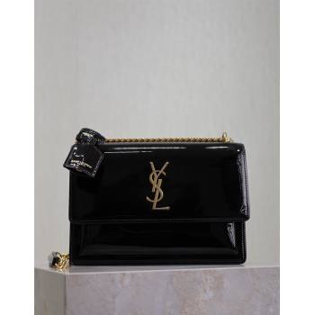 Saint Laurent Sunset Medium Bag in Patent Leather 442906 Black 2024 (YY-241217120)