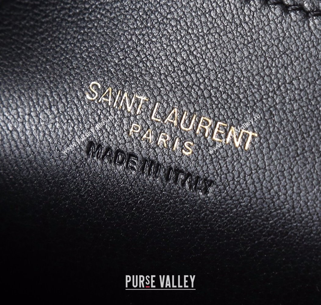 Saint Laurent Pochon Bucket Bag in Lambskin Black/Gold 2024 801070 (YY-241218011)