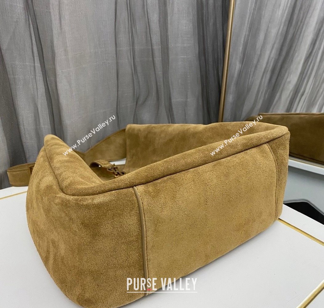 Saint Laurent LE 5 À 7 Supple Large Bucket Bag in Suede 753837 Barley Green 2024 (YY-241217099)