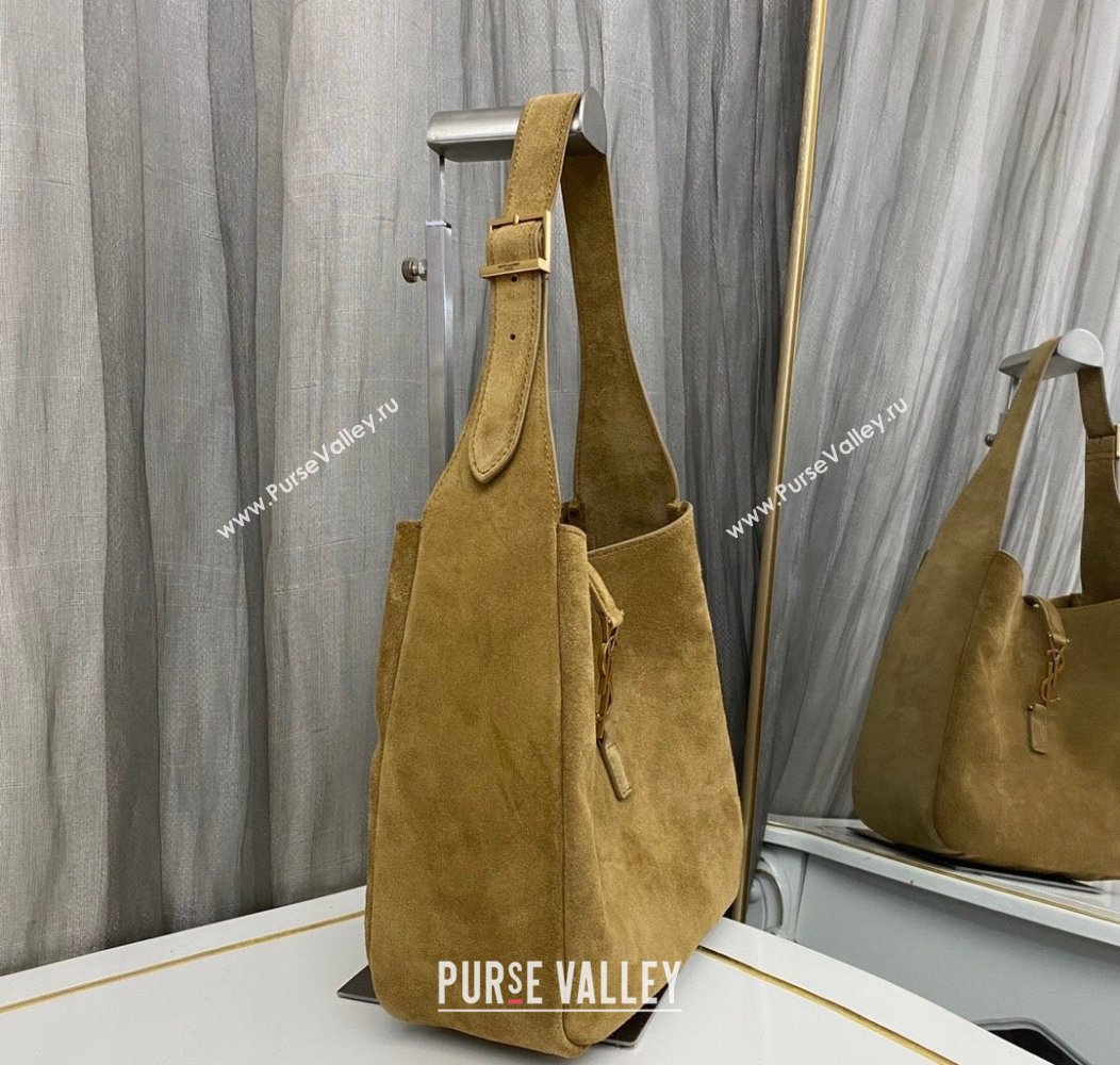 Saint Laurent LE 5 À 7 Supple Small Hobo Bag in Suede 713938 Barley Green 2024 (YY-241218012)