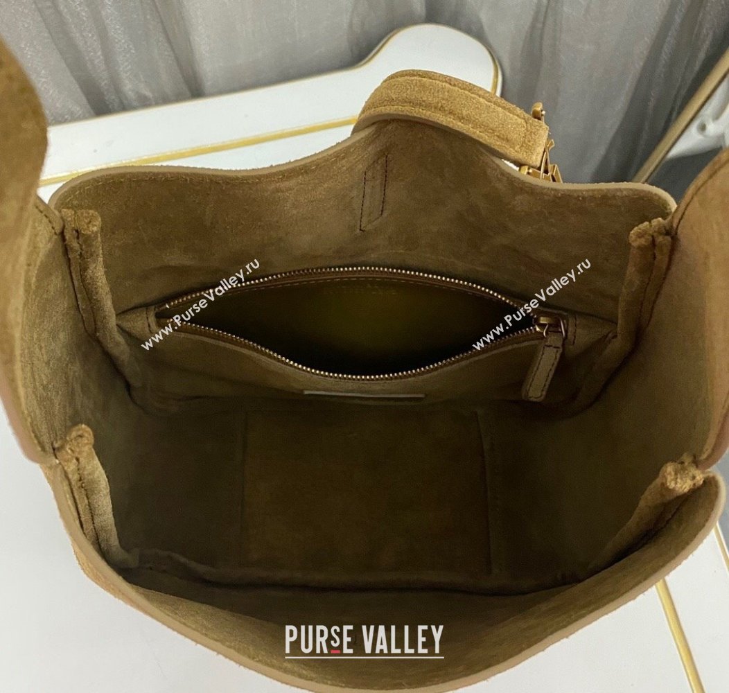 Saint Laurent LE 5 À 7 Supple Small Hobo Bag in Suede 713938 Barley Green 2024 (YY-241218012)