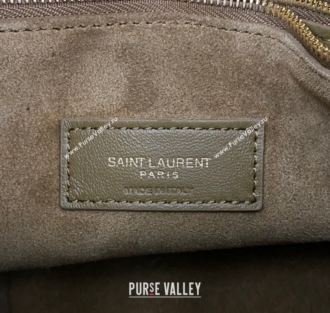 Saint Laurent LE 5 À 7 Supple Small Hobo Bag in Suede 713938 Barley Green 2024 (YY-241218012)