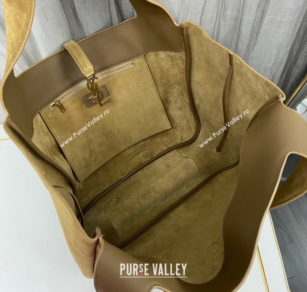 Saint Laurent Bea Tote in Suede 763435 Golden Leaf 2024 (nana-241218027)