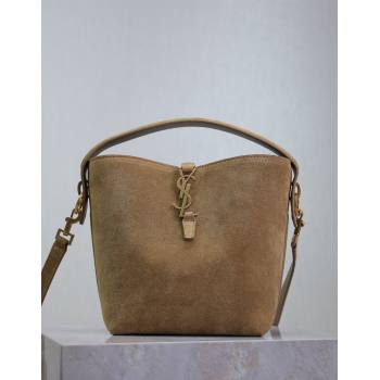 Saint Laurent Le 37 Small Bucket bag in Suede Dark Beige 749036 2024 (YY-241218032)