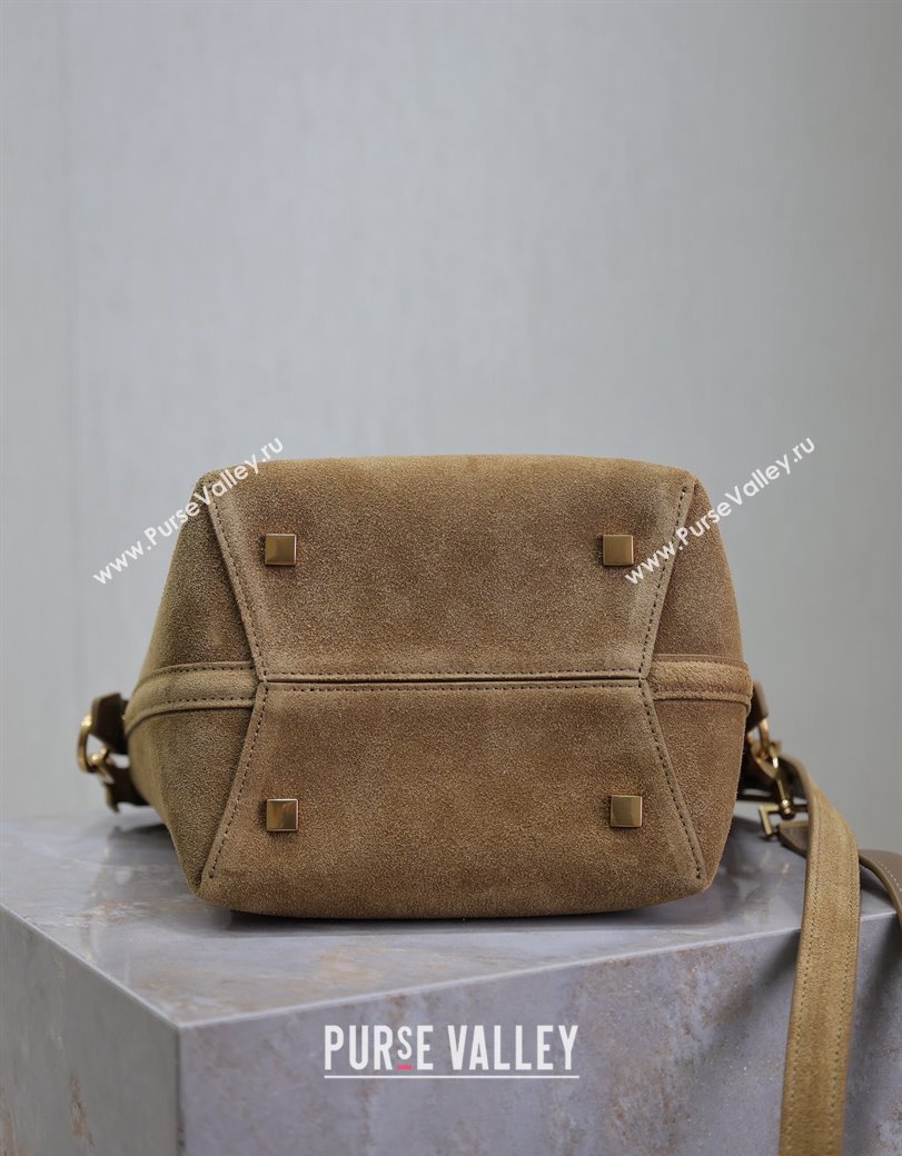 Saint Laurent Le 37 Small Bucket bag in Suede Dark Beige 749036 2024 (YY-241218032)