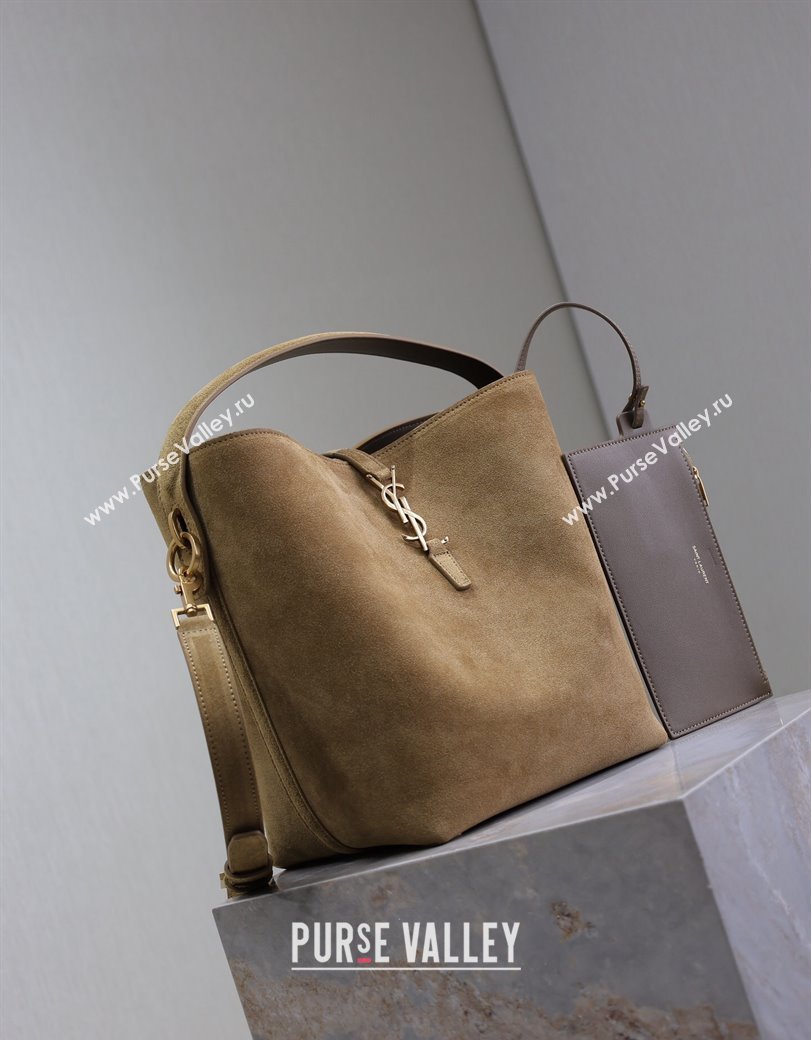 Saint Laurent LE 37 Bucket Bag in Suede Dark Beige 742828 2024 (YY-241218048)