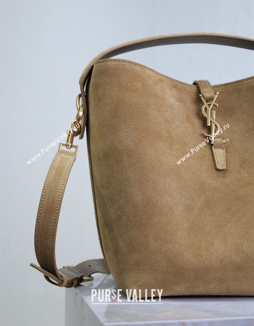 Saint Laurent LE 37 Bucket Bag in Suede Dark Beige 742828 2024 (YY-241218048)