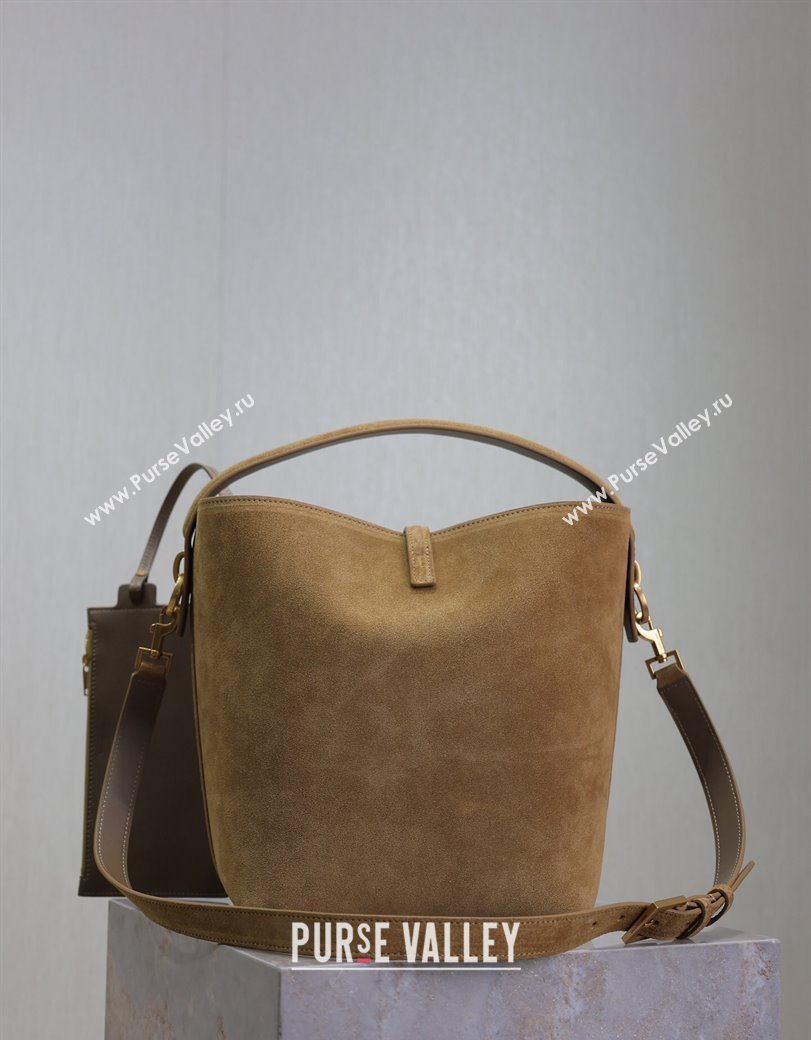 Saint Laurent LE 37 Bucket Bag in Suede Dark Beige 742828 2024 (YY-241218048)