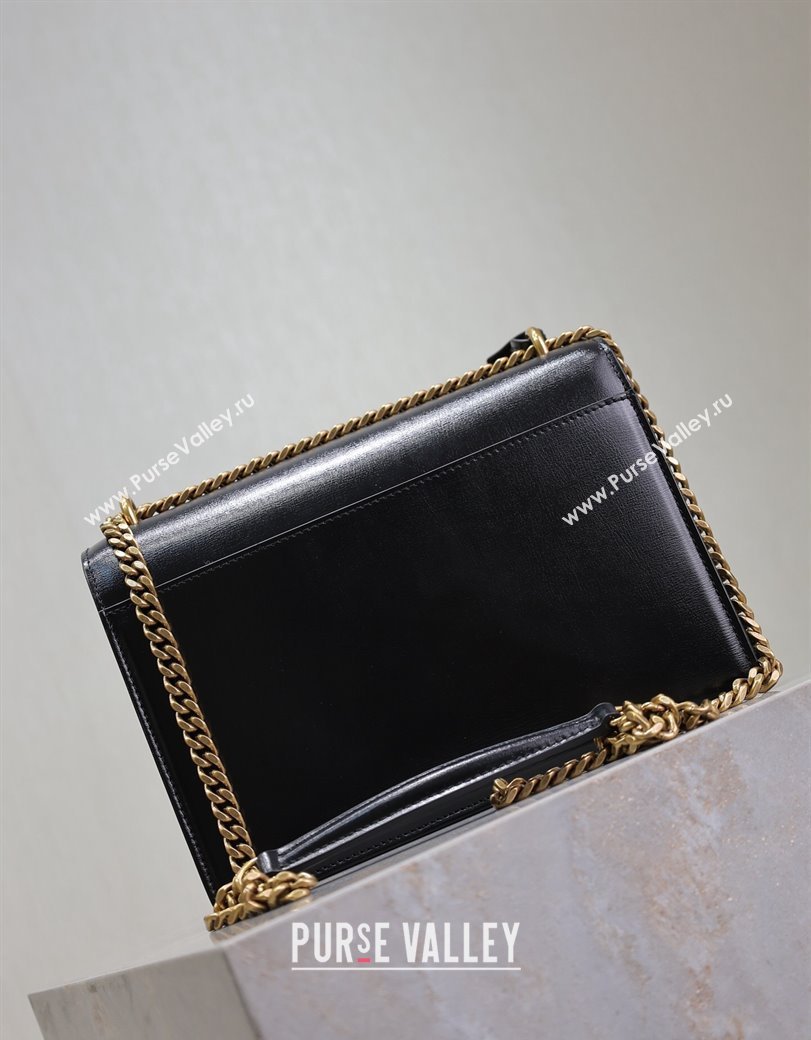 Saint Laurent Sunset Medium Bag in Box Leather 442906 Black/Gold 2024 (YY-241217108)