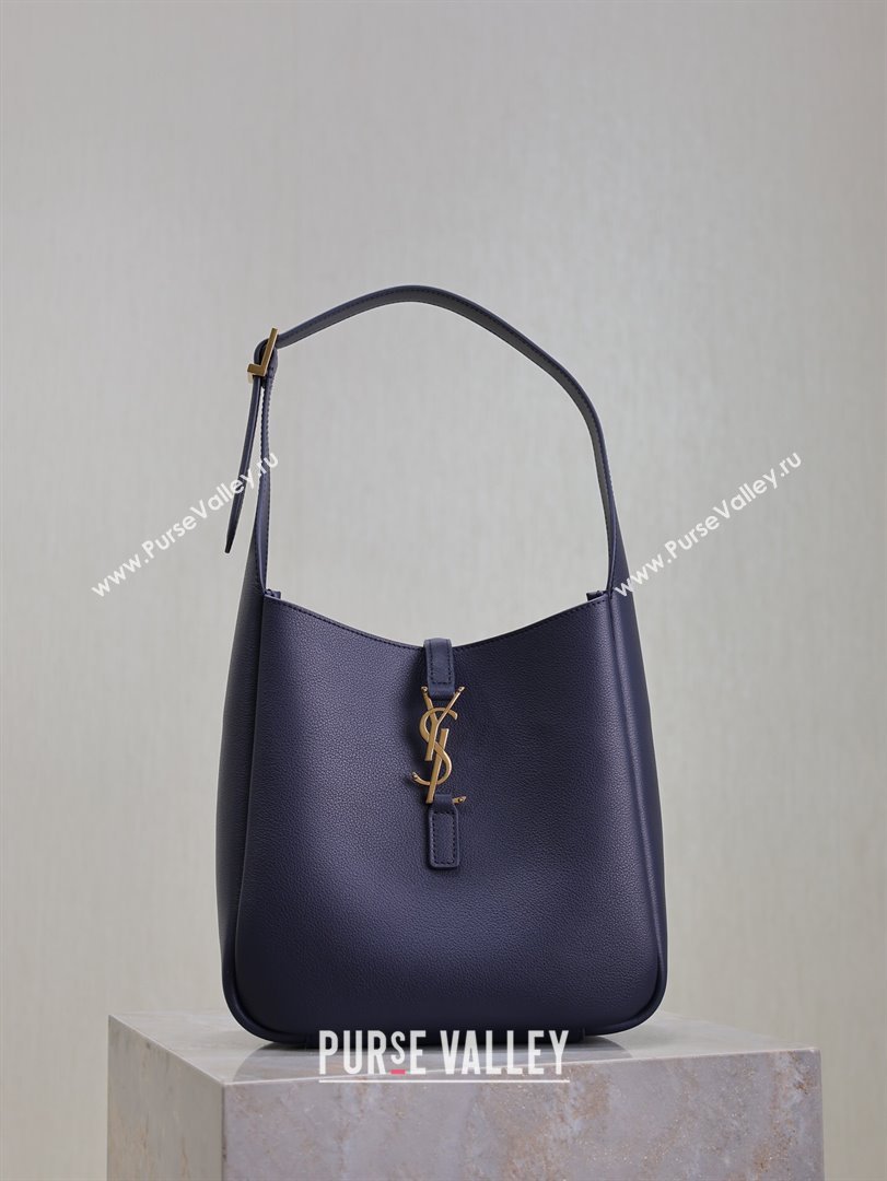 Saint Laurent LE 5 À 7 Supple Small Hobo Bag in Grained Leather 713938 Blue 2024 (YY-241218025)