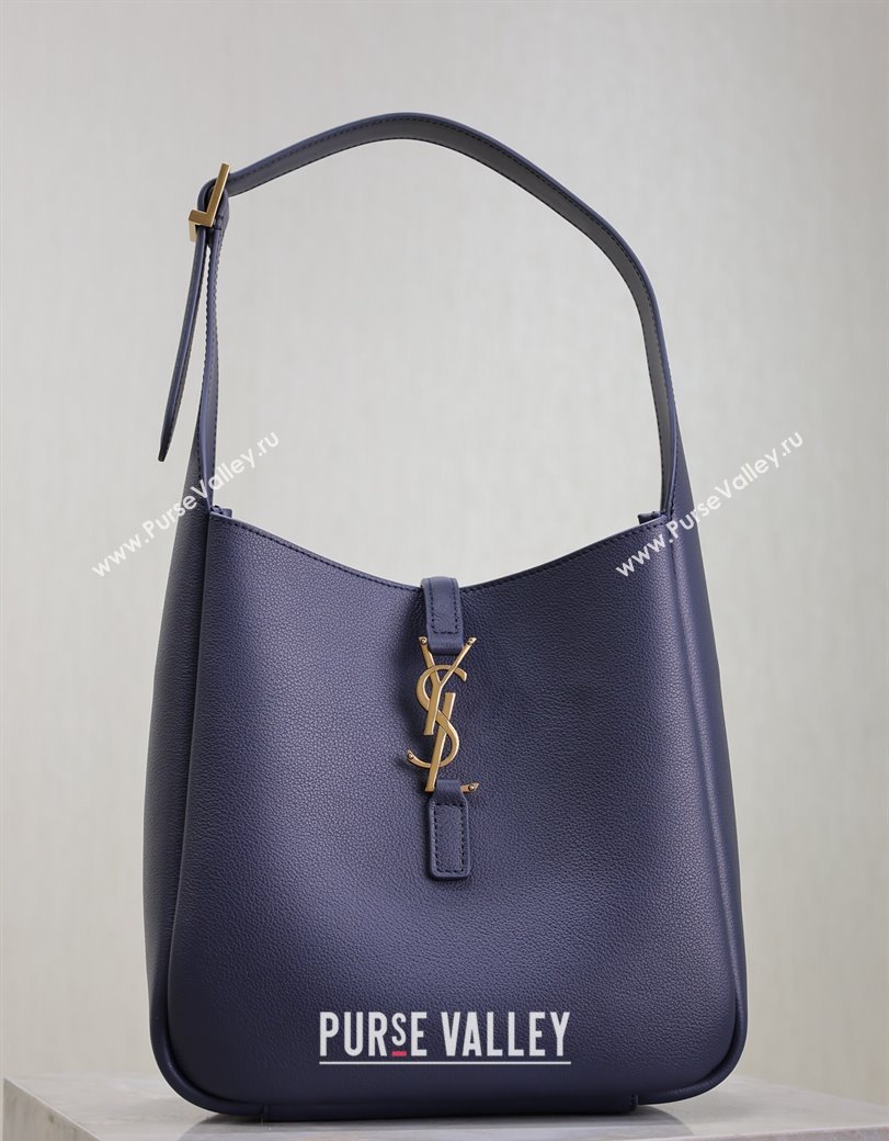 Saint Laurent LE 5 À 7 Supple Small Hobo Bag in Grained Leather 713938 Blue 2024 (YY-241218025)