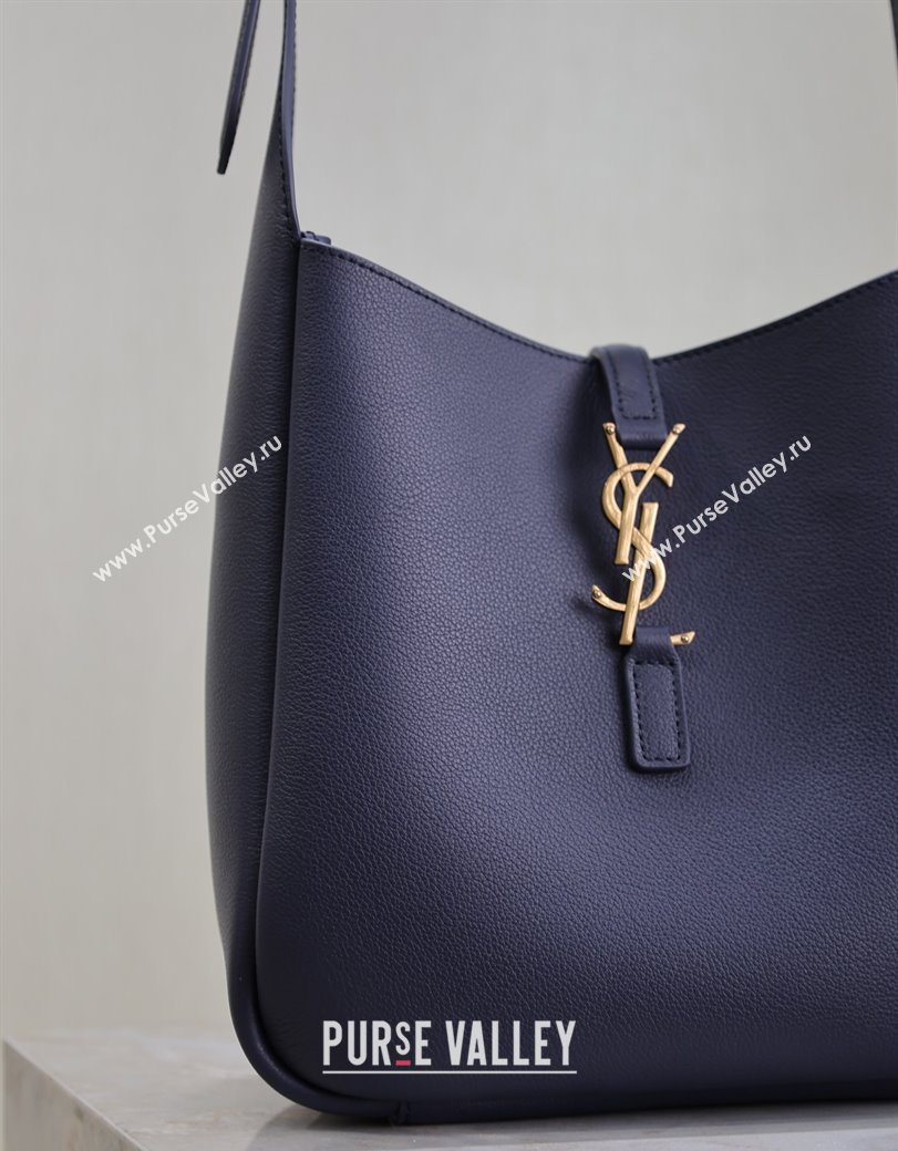 Saint Laurent LE 5 À 7 Supple Small Hobo Bag in Grained Leather 713938 Blue 2024 (YY-241218025)