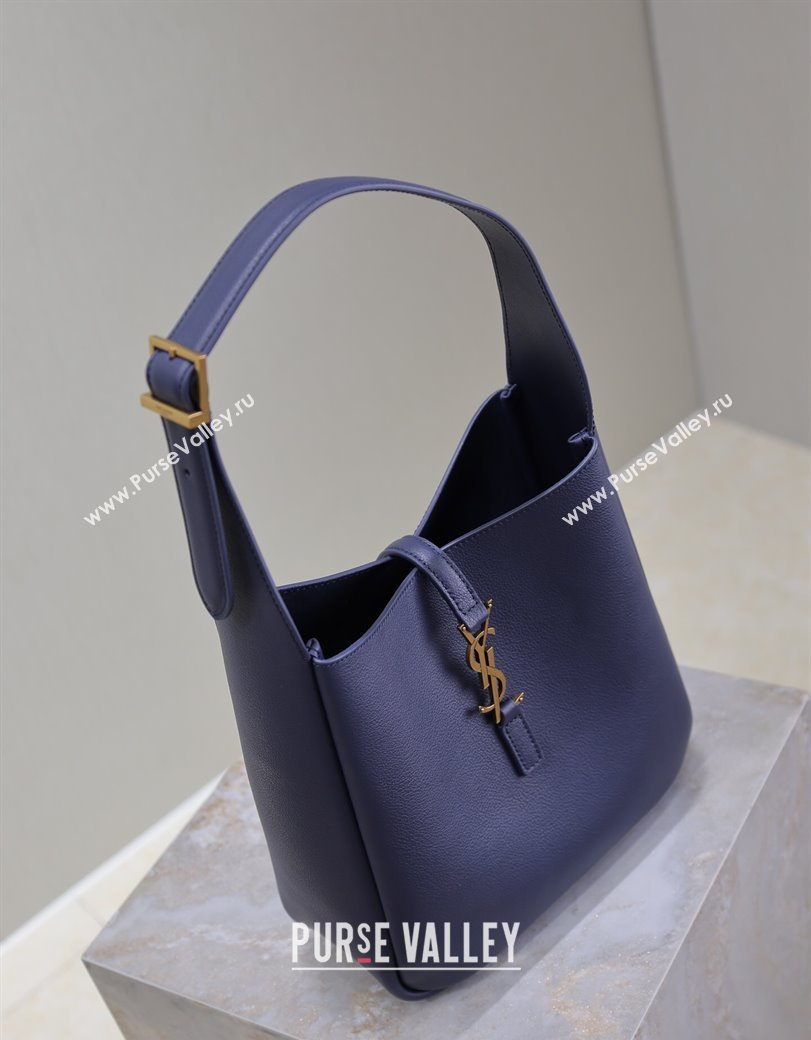 Saint Laurent LE 5 À 7 Supple Small Hobo Bag in Grained Leather 713938 Blue 2024 (YY-241218025)