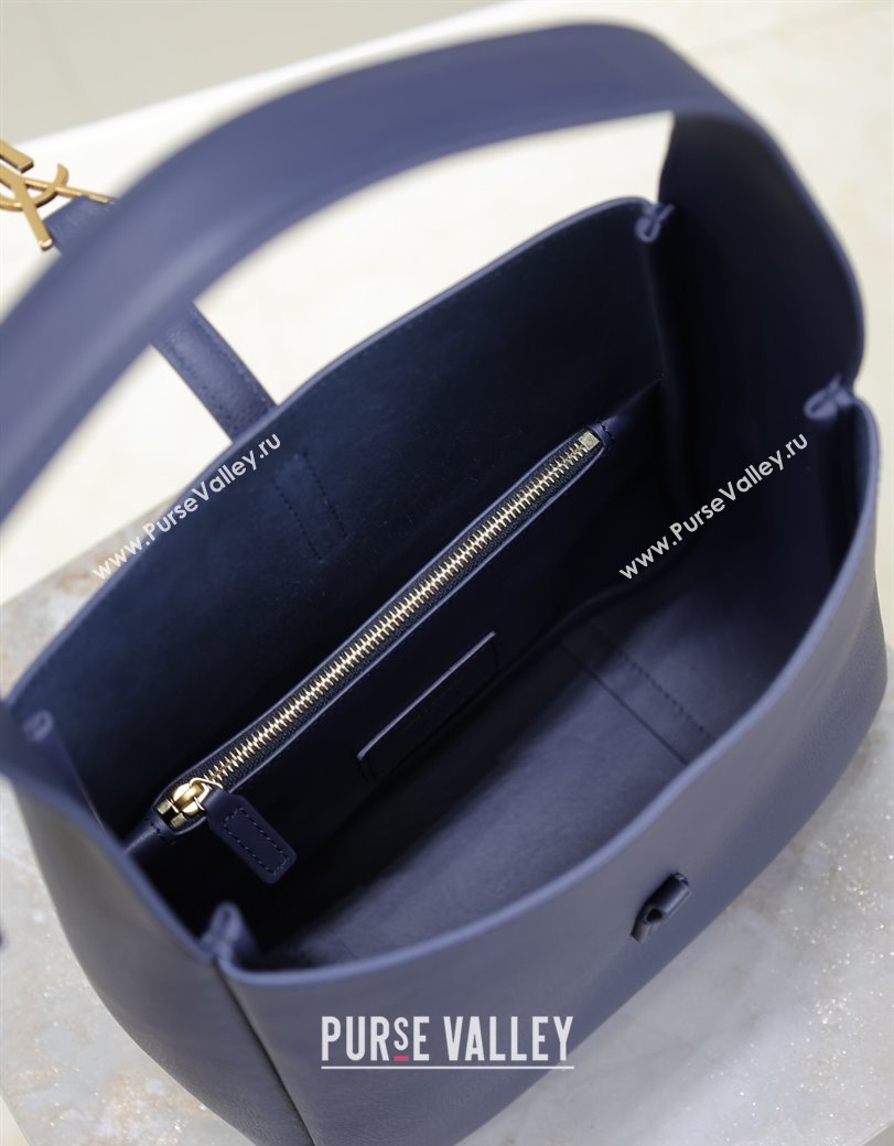 Saint Laurent LE 5 À 7 Supple Small Hobo Bag in Grained Leather 713938 Blue 2024 (YY-241218025)