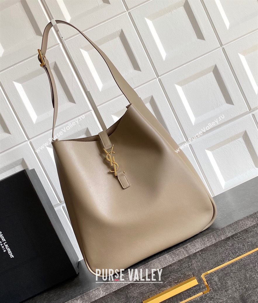 Saint Laurent LE 5 À 7 Supple Large Hobo Bag in Smooth Leather 753837 Dusty Grey 2024 (YY-241218156)