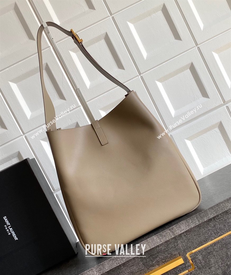 Saint Laurent LE 5 À 7 Supple Large Hobo Bag in Smooth Leather 753837 Dusty Grey 2024 (YY-241218156)