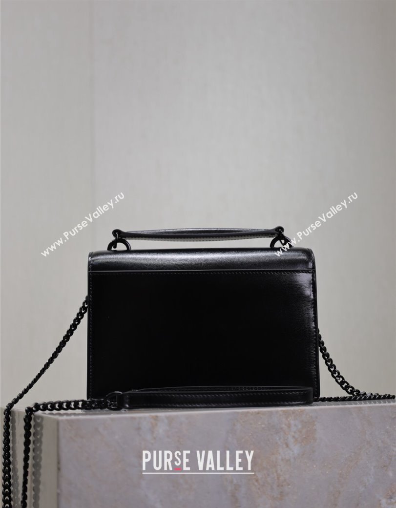 Saint Laurent Sunset Chain Wallet in Smooth Leather 533026 All Black 2024 (YY-241218158)