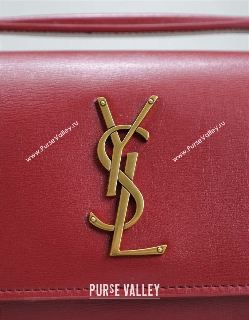 Saint Laurent Sunset Chain Wallet in Smooth Leather 533026 Red 2024 (YY-241218159)