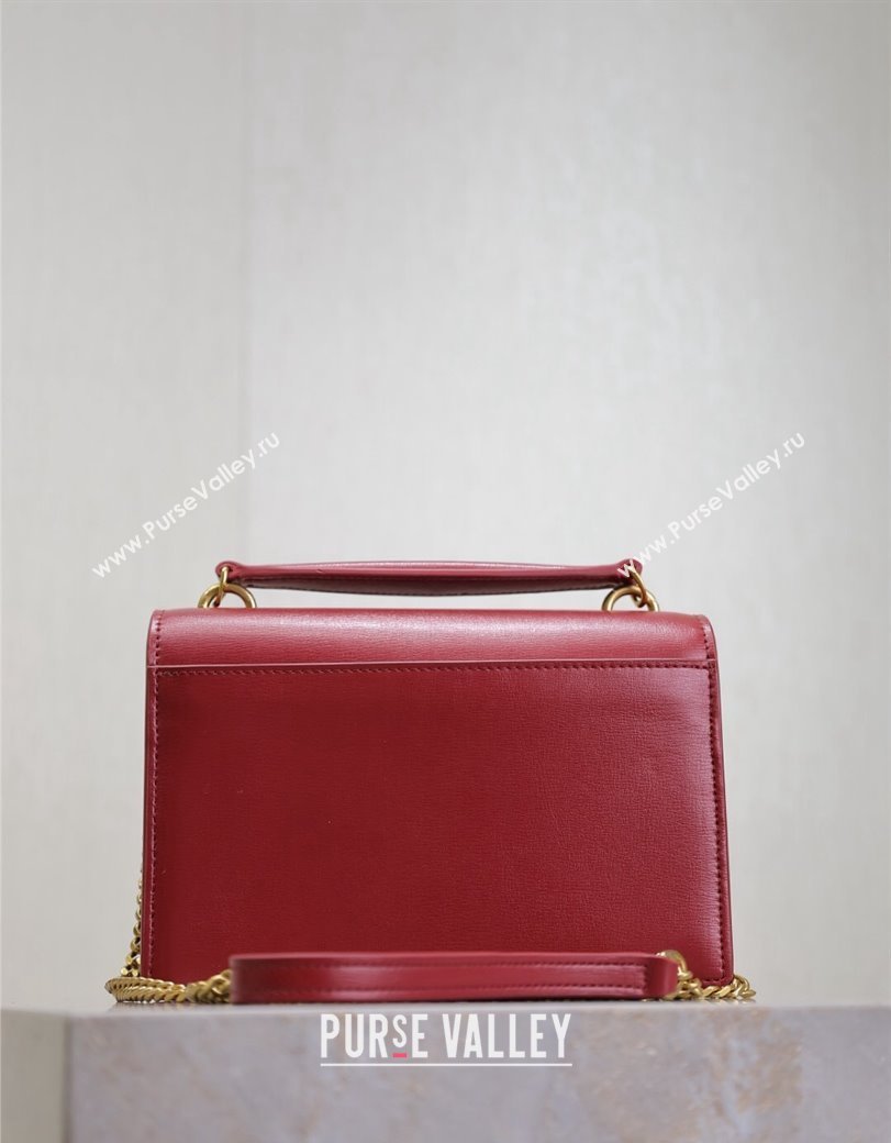 Saint Laurent Sunset Chain Wallet in Smooth Leather 533026 Red 2024 (YY-241218159)