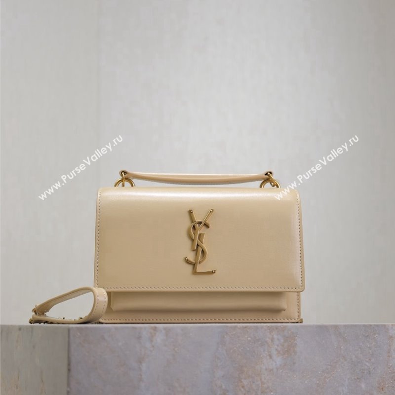 Saint Laurent Sunset Chain Wallet in Smooth Leather 533026 Beige 2024 (YY-241218161)