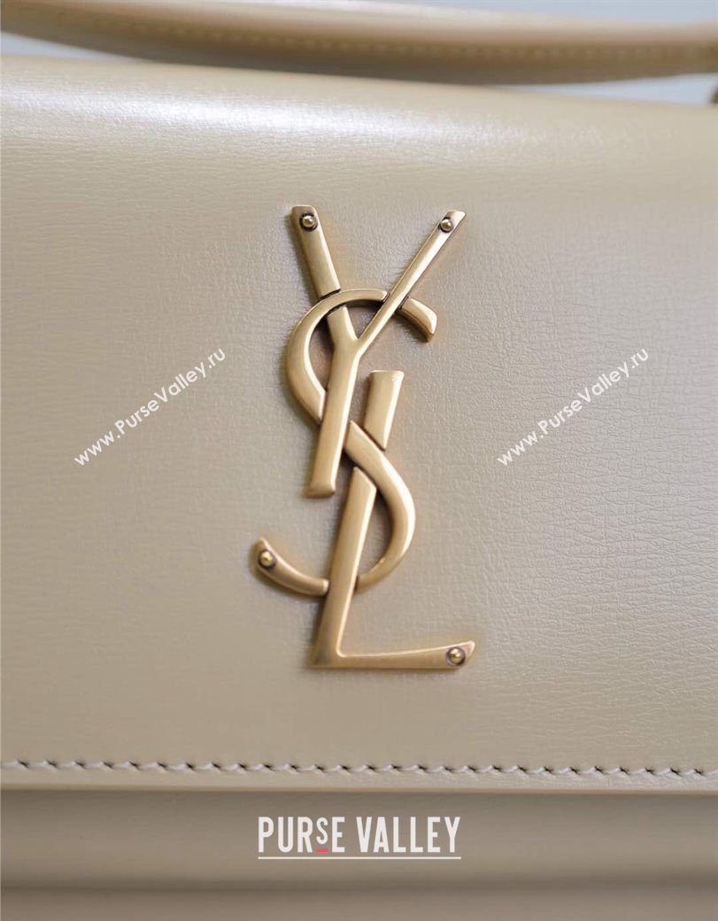 Saint Laurent Sunset Chain Wallet in Smooth Leather 533026 Beige 2024 (YY-241218161)