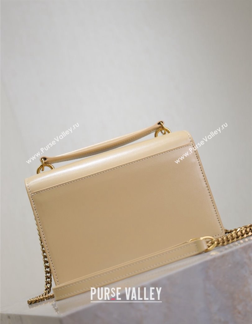 Saint Laurent Sunset Chain Wallet in Smooth Leather 533026 Beige 2024 (YY-241218161)