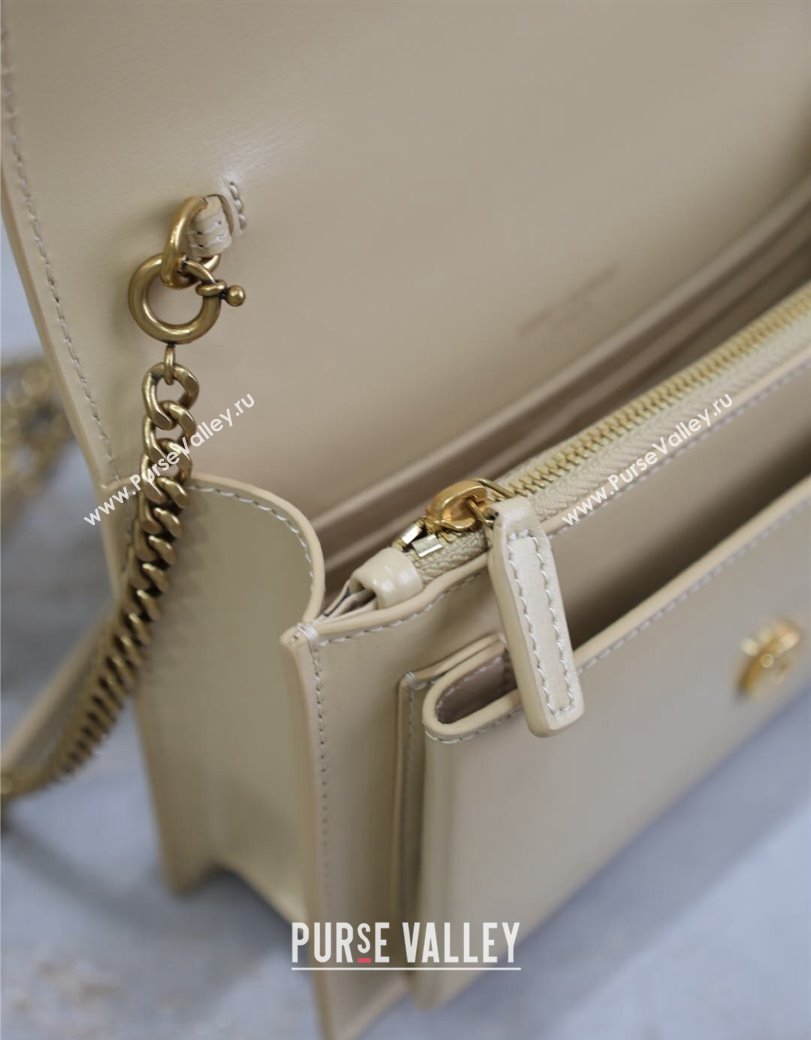 Saint Laurent Sunset Chain Wallet in Smooth Leather 533026 Beige 2024 (YY-241218161)