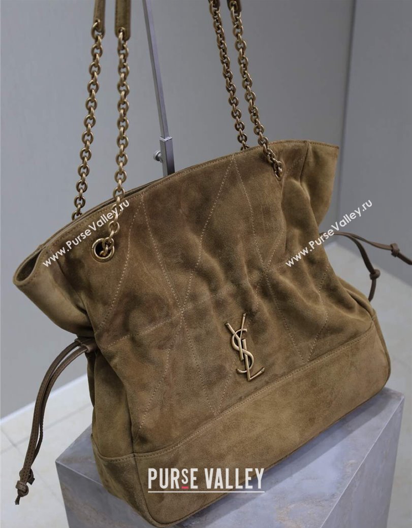 Saint Laurent Jamie 4.3 Large Pochon Tote Bag in Suede Golden Leaf 2024 809824 (YY-241218162)