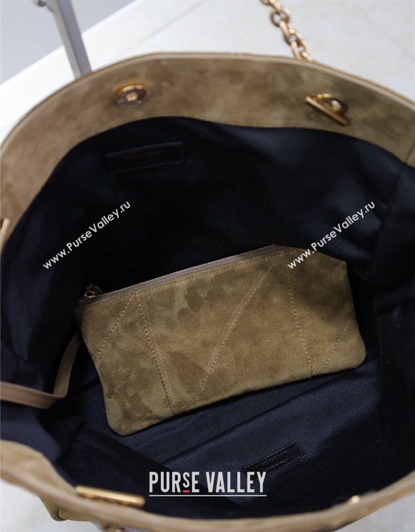 Saint Laurent Jamie 4.3 Large Pochon Tote Bag in Suede Golden Leaf 2024 809824 (YY-241218162)