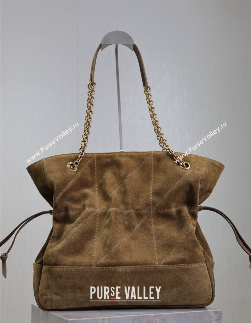 Saint Laurent Jamie 4.3 Large Pochon Tote Bag in Suede Golden Leaf 2024 809824 (YY-241218162)