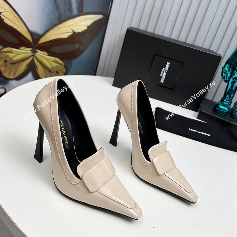 Saint Laurent DORSAY High Heel Pumps 11cm in Patent Leather Light Beige 2024 1226 (MD-241226095)