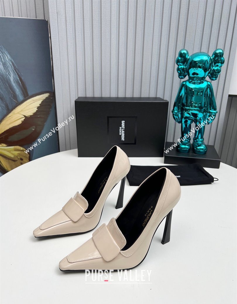 Saint Laurent DORSAY High Heel Pumps 11cm in Patent Leather Light Beige 2024 1226 (MD-241226095)