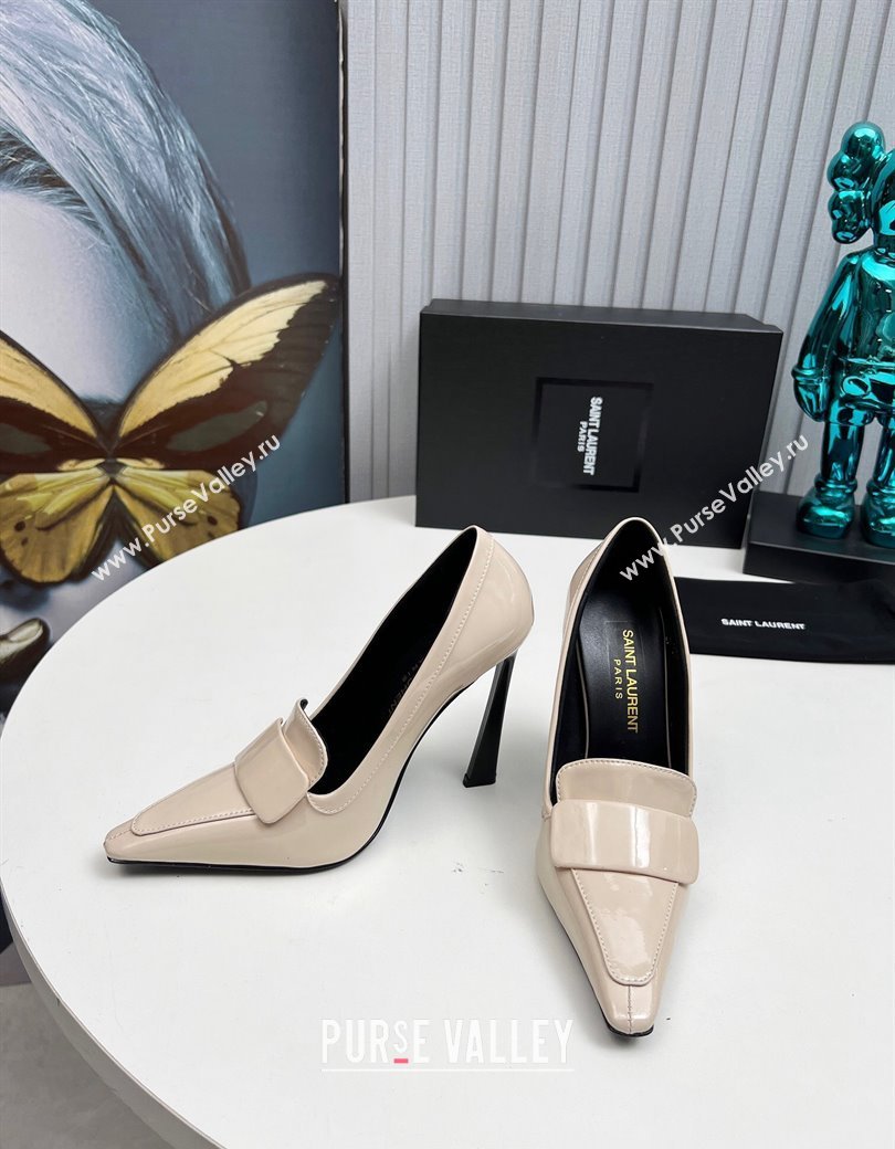 Saint Laurent DORSAY High Heel Pumps 11cm in Patent Leather Light Beige 2024 1226 (MD-241226095)